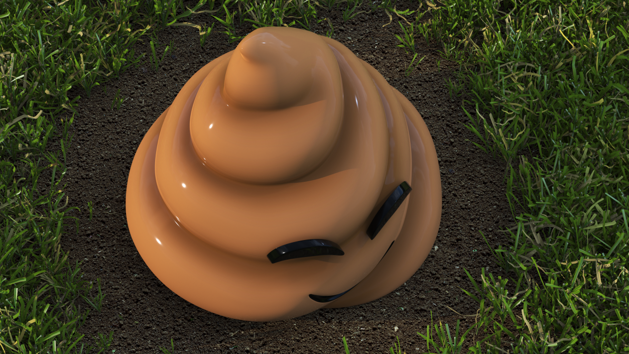 3D Poop Emoji Smiling Eyes model