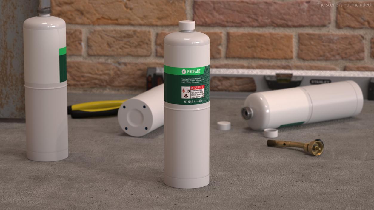 Hand Torch Propane Fuel Cylinder 3D