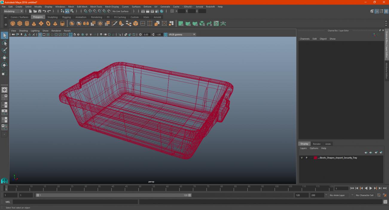 Boots Shapes Airport Security Tray 3D model