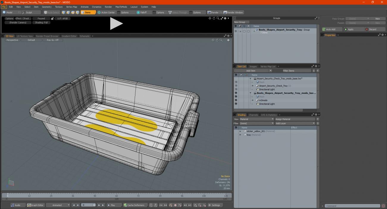 Boots Shapes Airport Security Tray 3D model