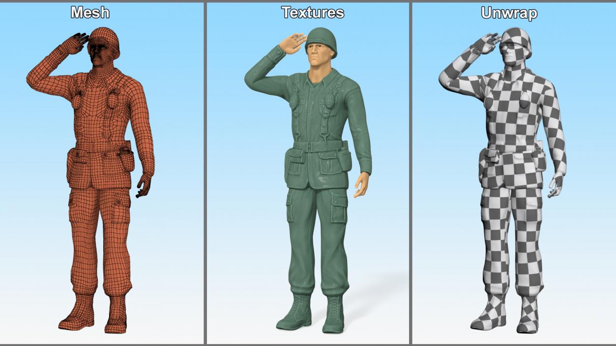 Toy Soldier Salutes 3D model