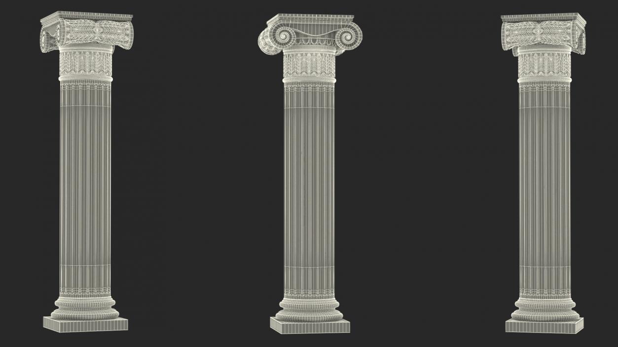 Greek Column Ionic Order 3D model