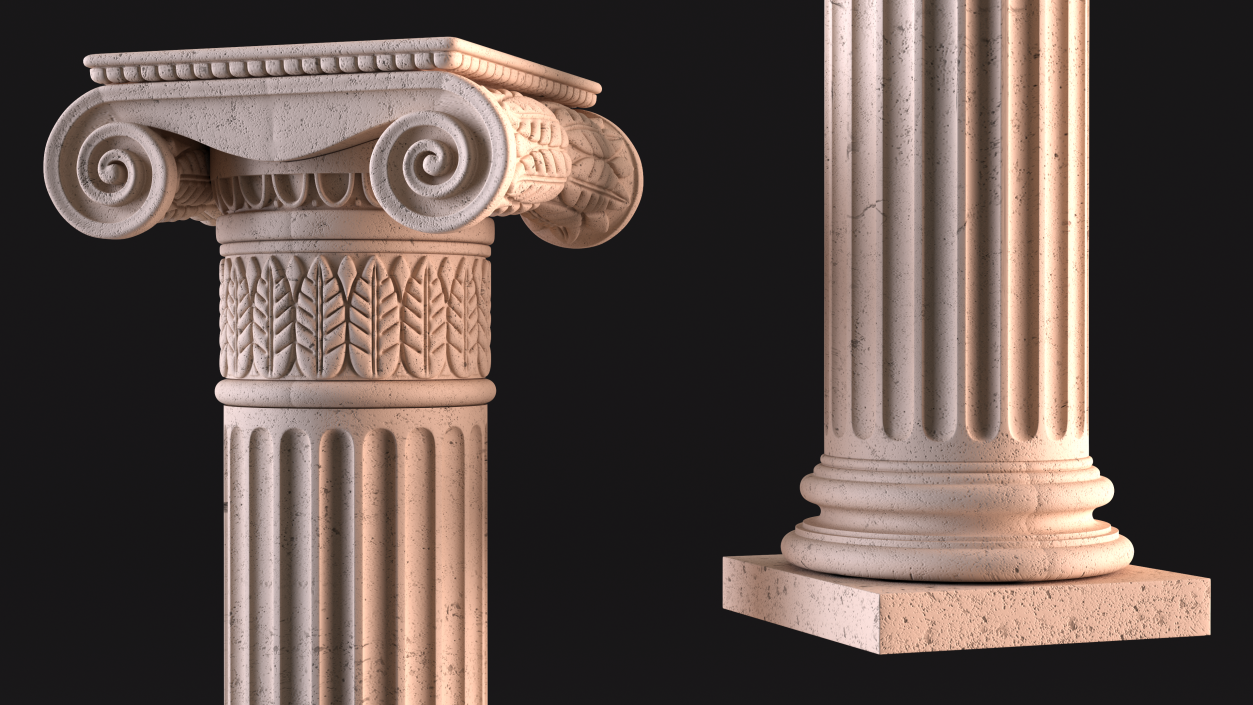 Greek Column Ionic Order 3D model