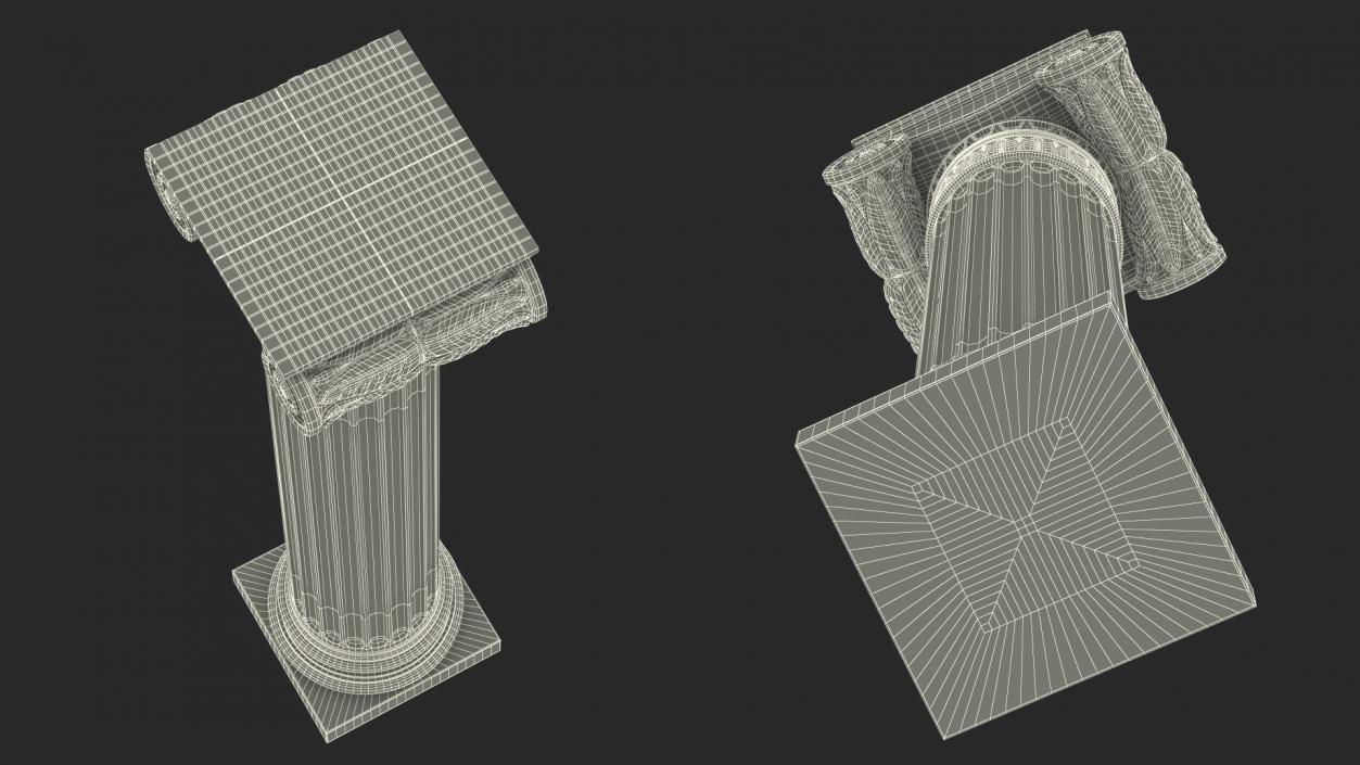 Greek Column Ionic Order 3D model