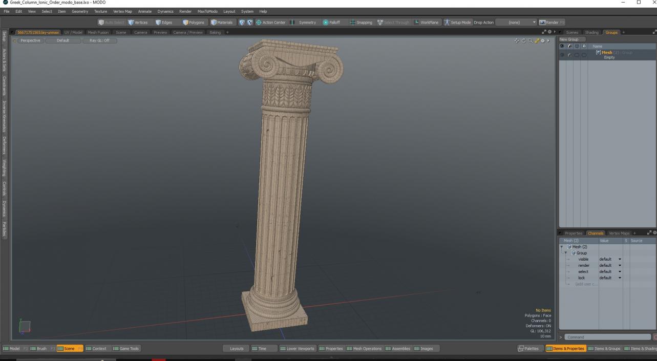 Greek Column Ionic Order 3D model