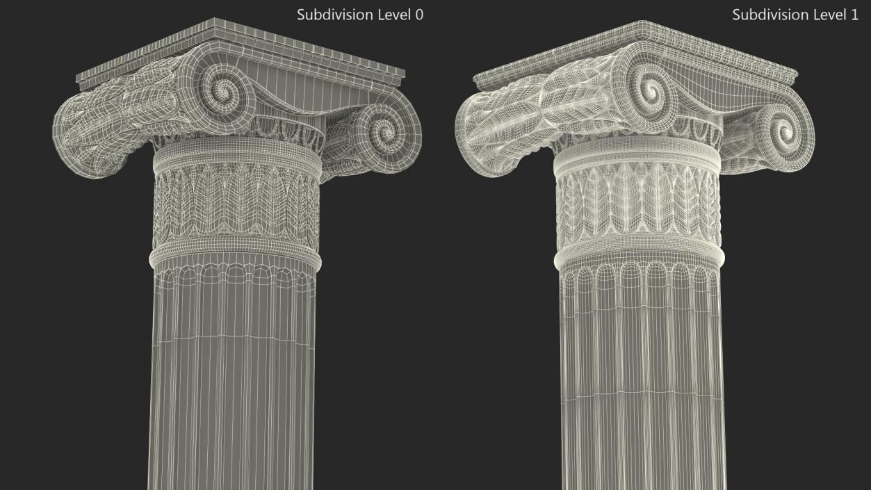 Greek Column Ionic Order 3D model