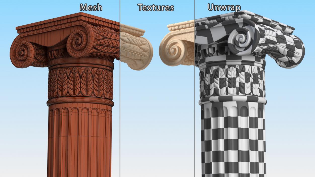 Greek Column Ionic Order 3D model