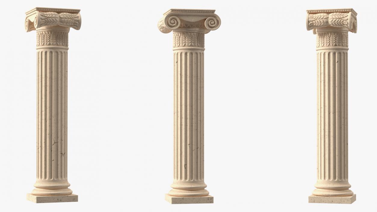 Greek Column Ionic Order 3D model