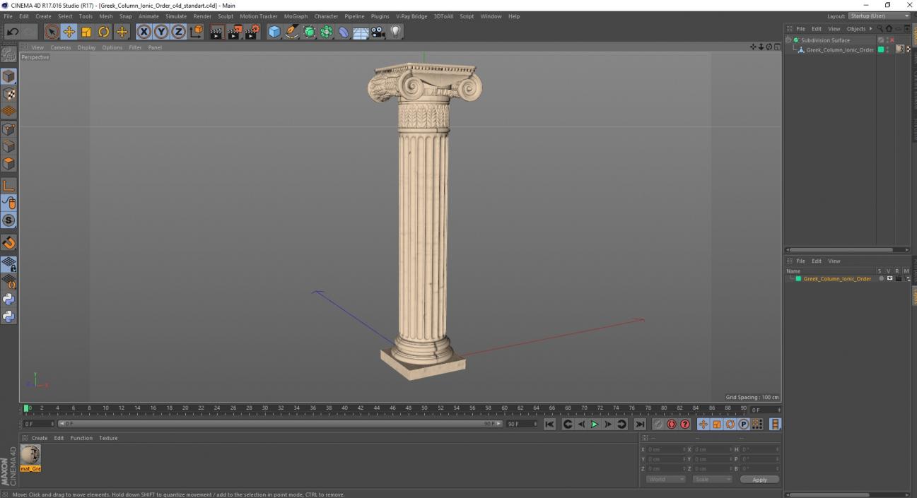 Greek Column Ionic Order 3D model