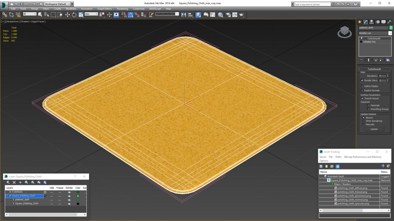 Square Polishing Cloth 3D