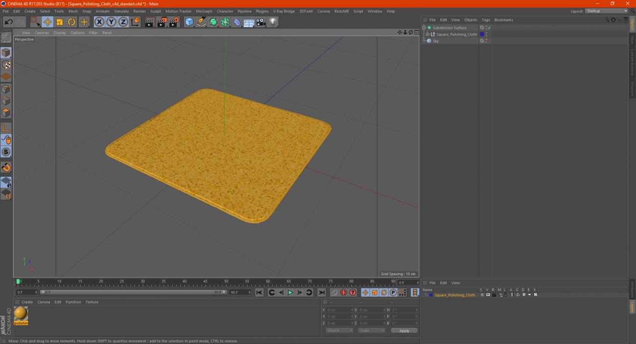 Square Polishing Cloth 3D