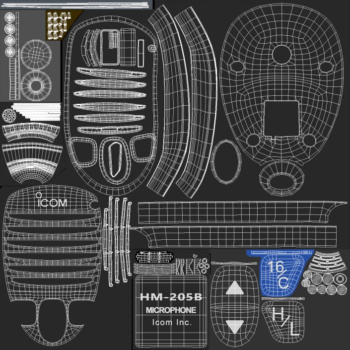 3D model Icom HM205B Speaker Microphone