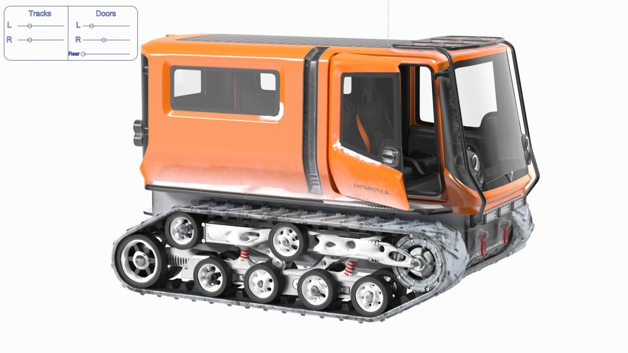 3D model Polar Venturi Vehicle Snowy Simple Interior Rigged