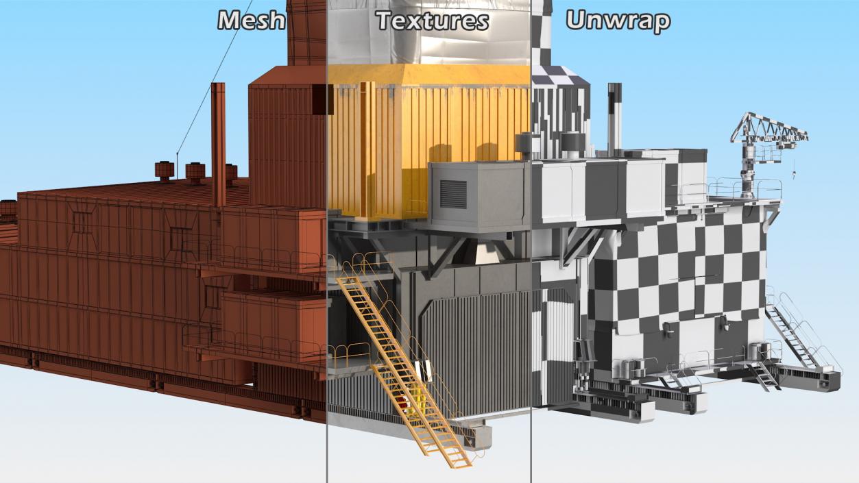 3D Polar Drilling Rig model