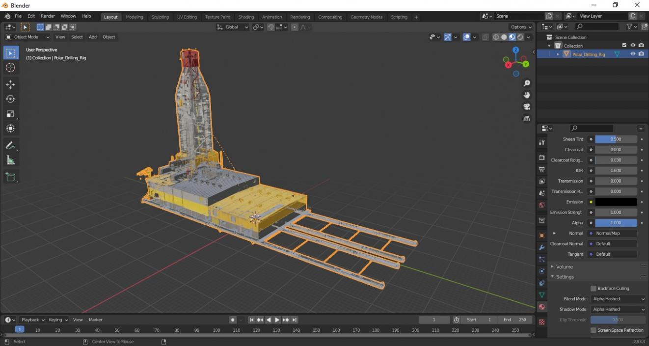 3D Polar Drilling Rig model