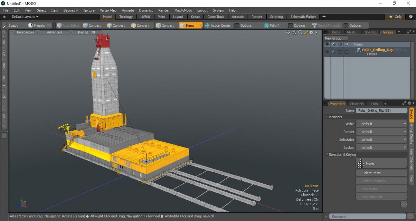 3D Polar Drilling Rig model