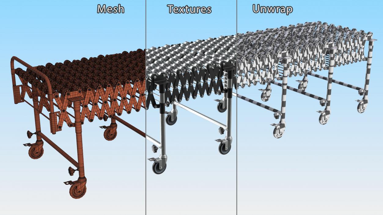 Folding Telescopic Roller Rigged 3D