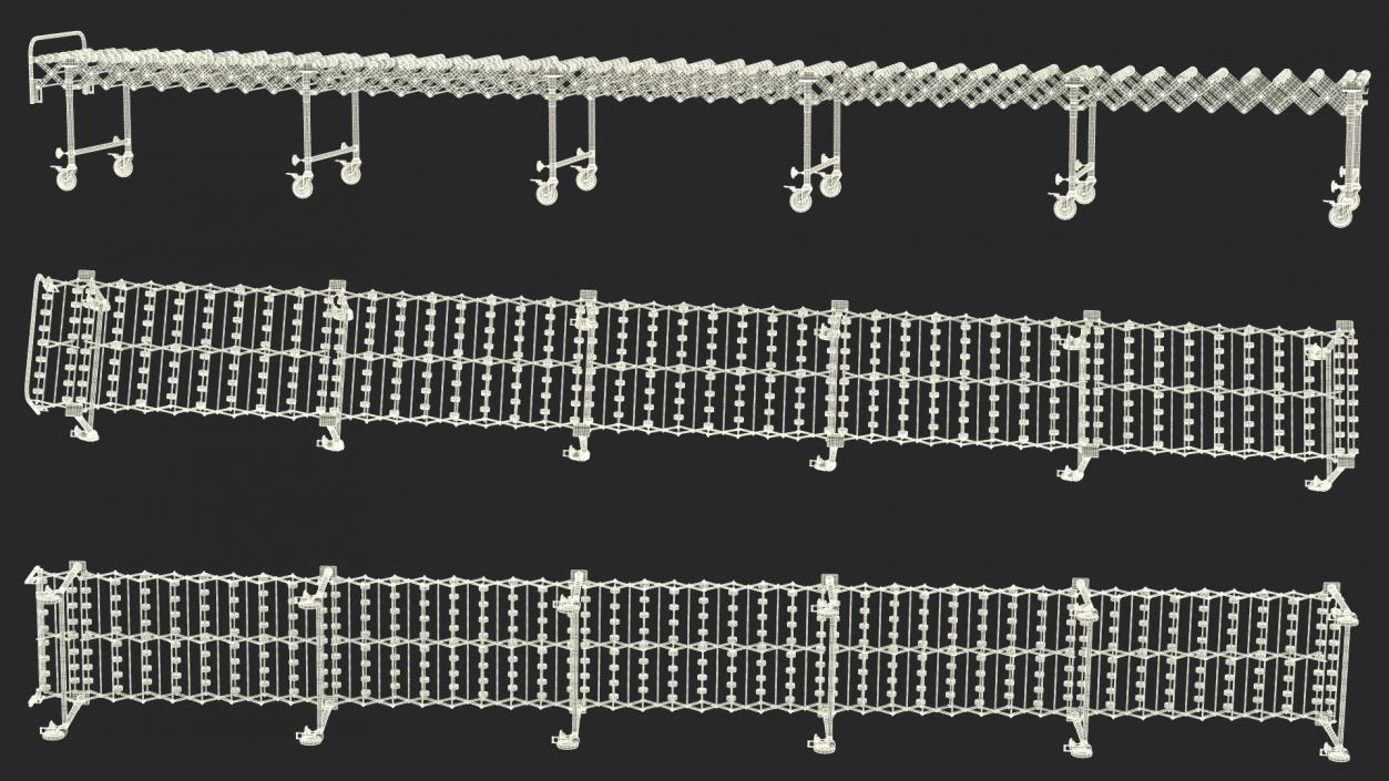 Folding Telescopic Roller Rigged 3D