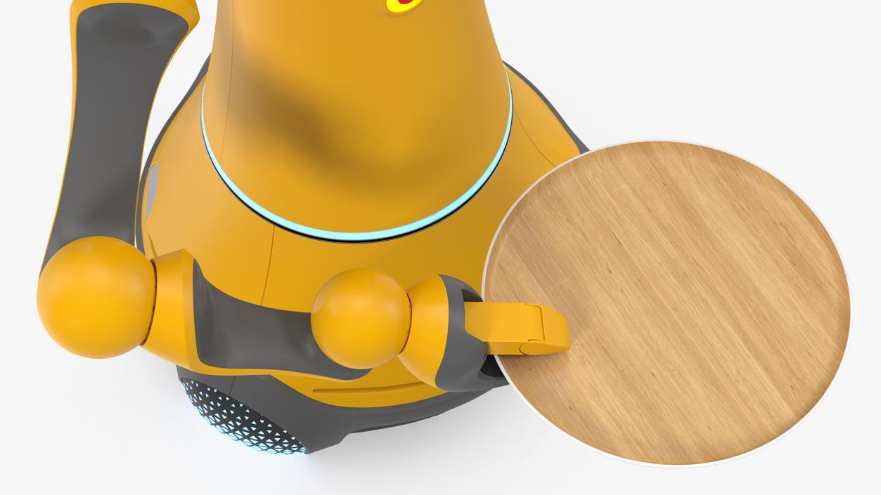 3D model Service Robot with Wooden Tray