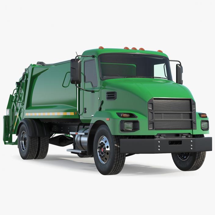 3D Medium-Duty Garbage Truck Rigged for Maya