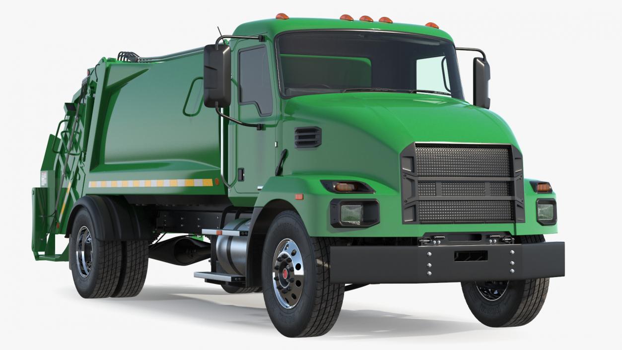 3D Medium-Duty Garbage Truck Rigged for Maya