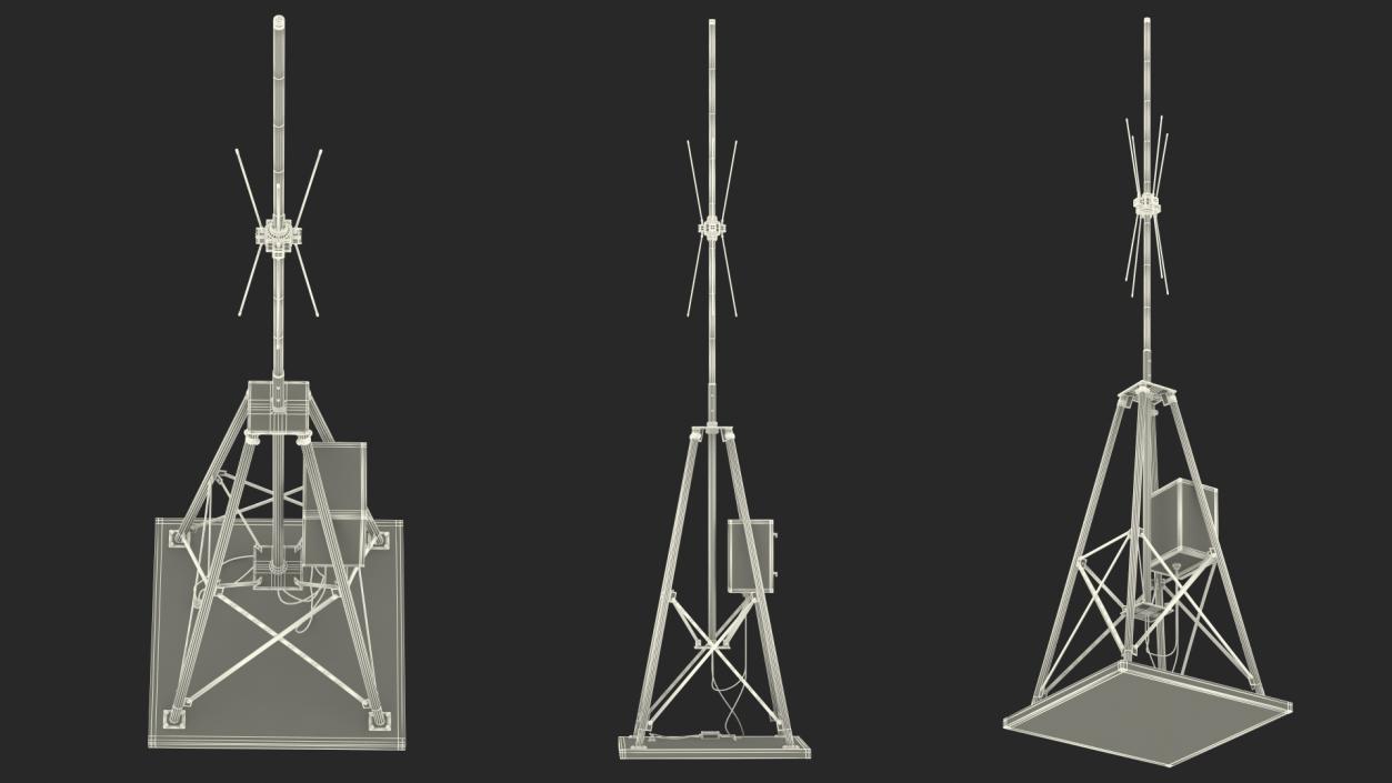 VTS Radio Direction Finder Antenna 3D model