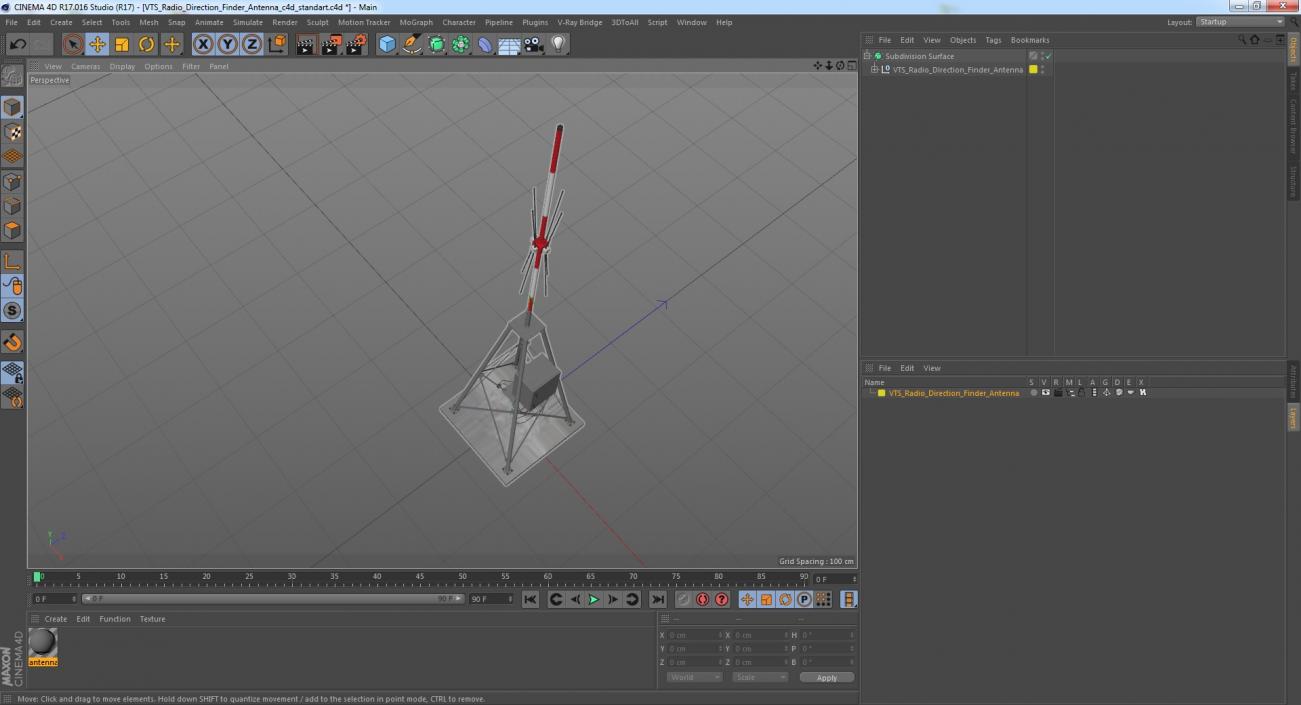 VTS Radio Direction Finder Antenna 3D model