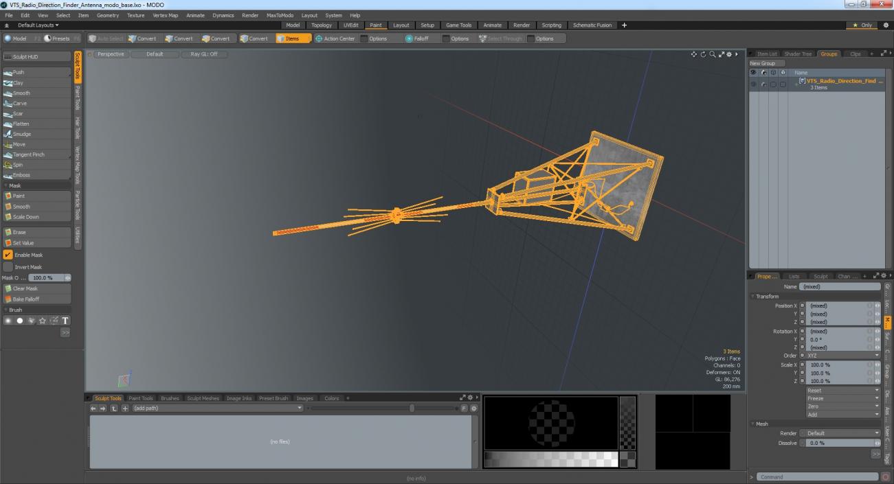 VTS Radio Direction Finder Antenna 3D model