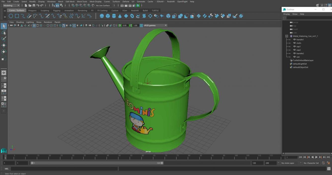 3D Metal Watering Can model