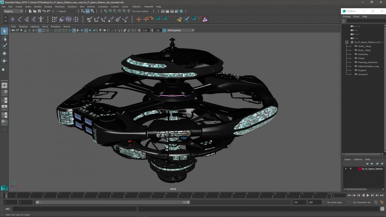 3D model Sci Fi Space Station