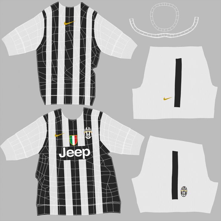 Football Club Jersey with Brand Logos 3D