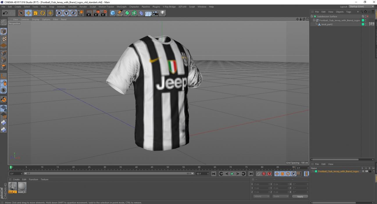 Football Club Jersey with Brand Logos 3D