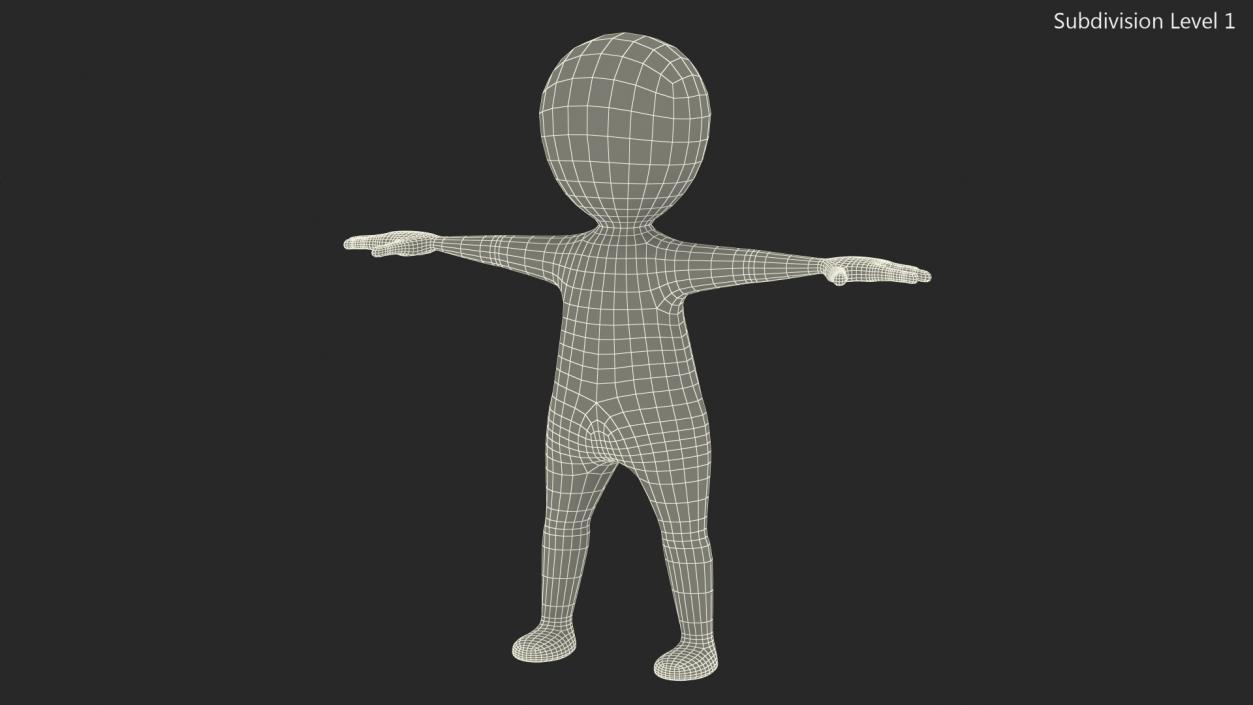 3D model Stickman T-pose