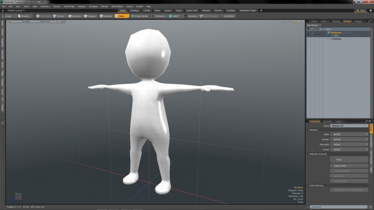 3D model Stickman T-pose