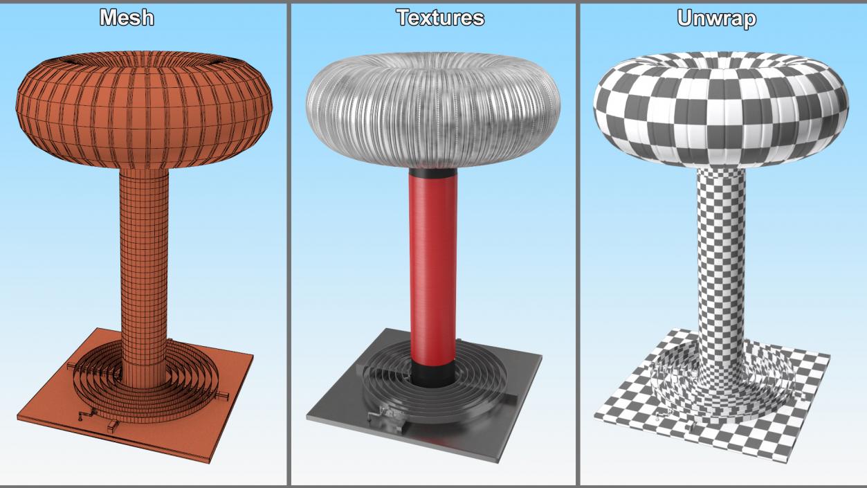 3D Tesla Coil with Stand