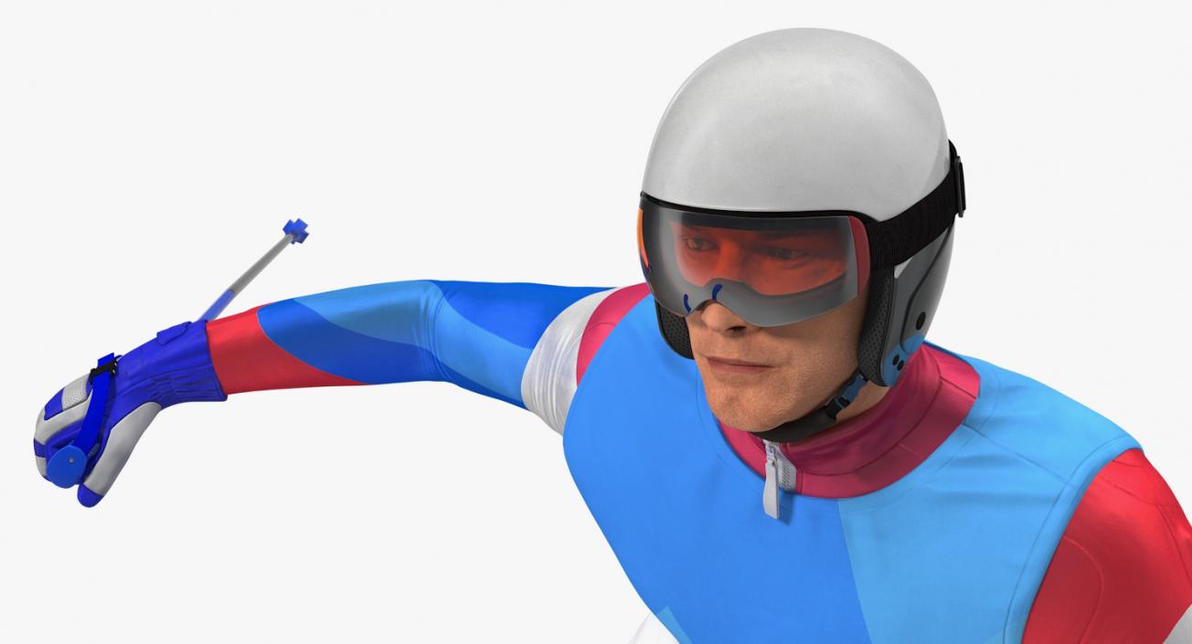 3D model Male Skier Generic Rigged