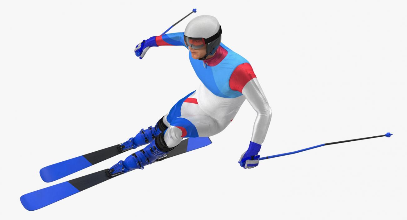 3D model Male Skier Generic Rigged