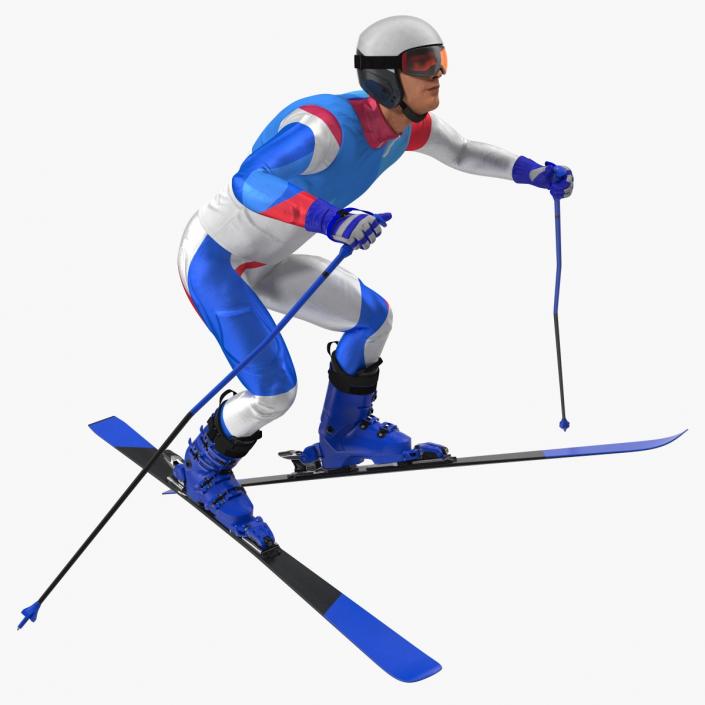 3D model Male Skier Generic Rigged