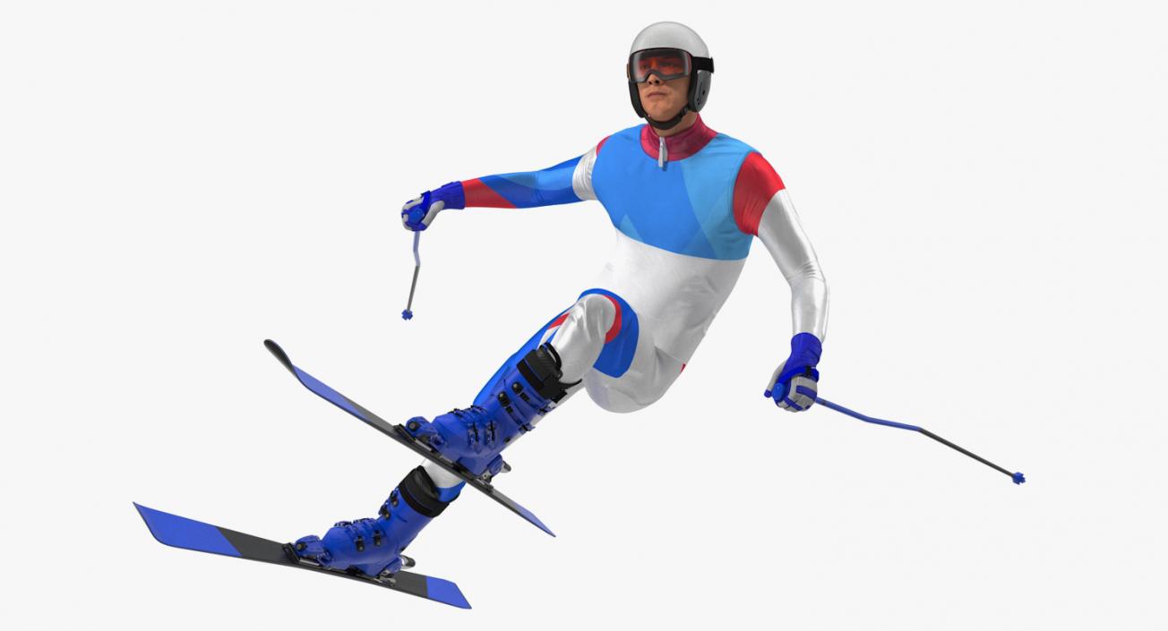 3D model Male Skier Generic Rigged