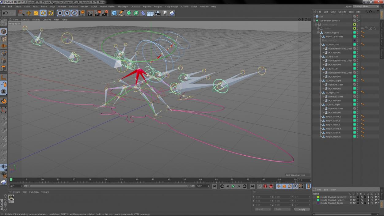 Cicada Rigged for Cinema 4D 3D