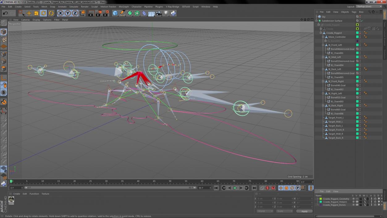 Cicada Rigged for Cinema 4D 3D