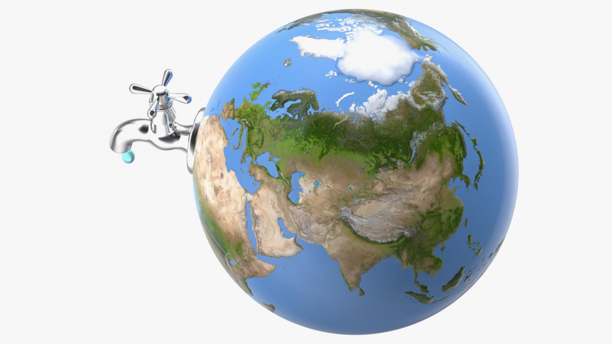 3D Stylized Earth with Faucet