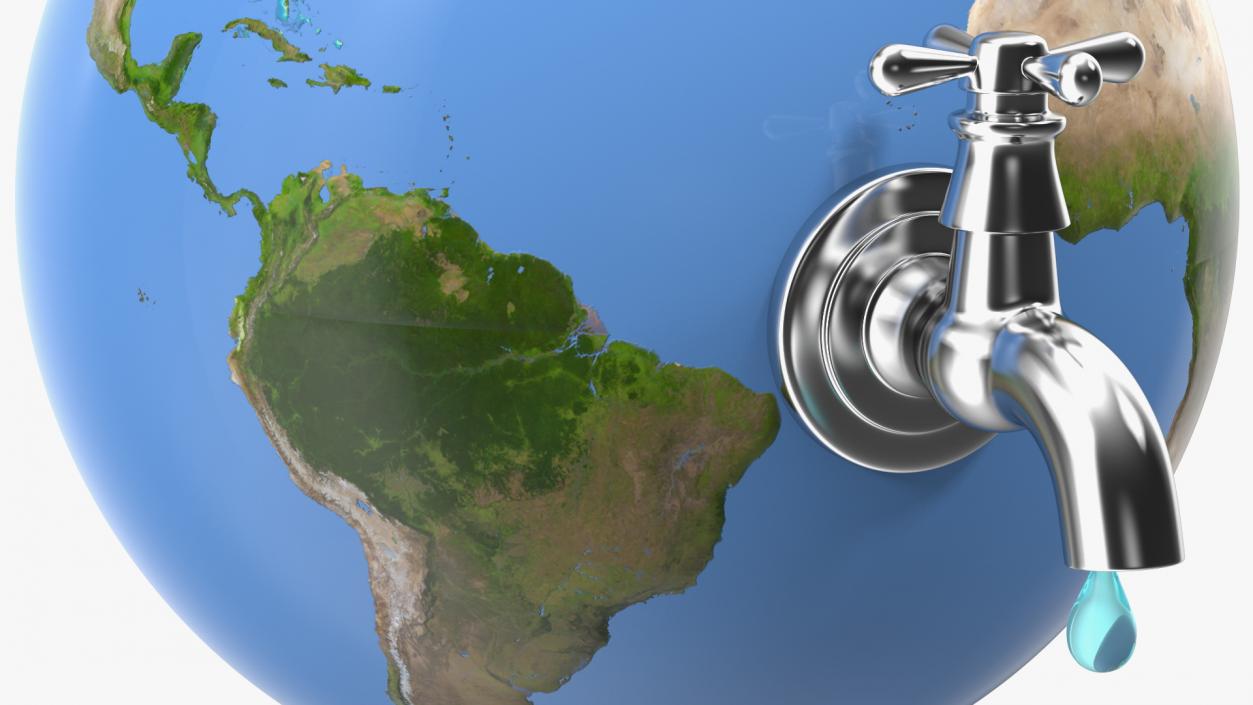 3D Stylized Earth with Faucet