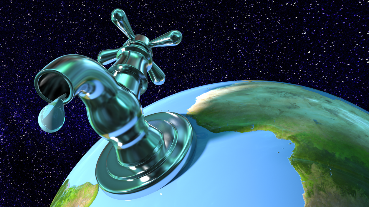 3D Stylized Earth with Faucet