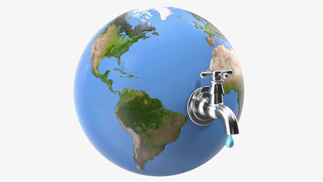 3D Stylized Earth with Faucet