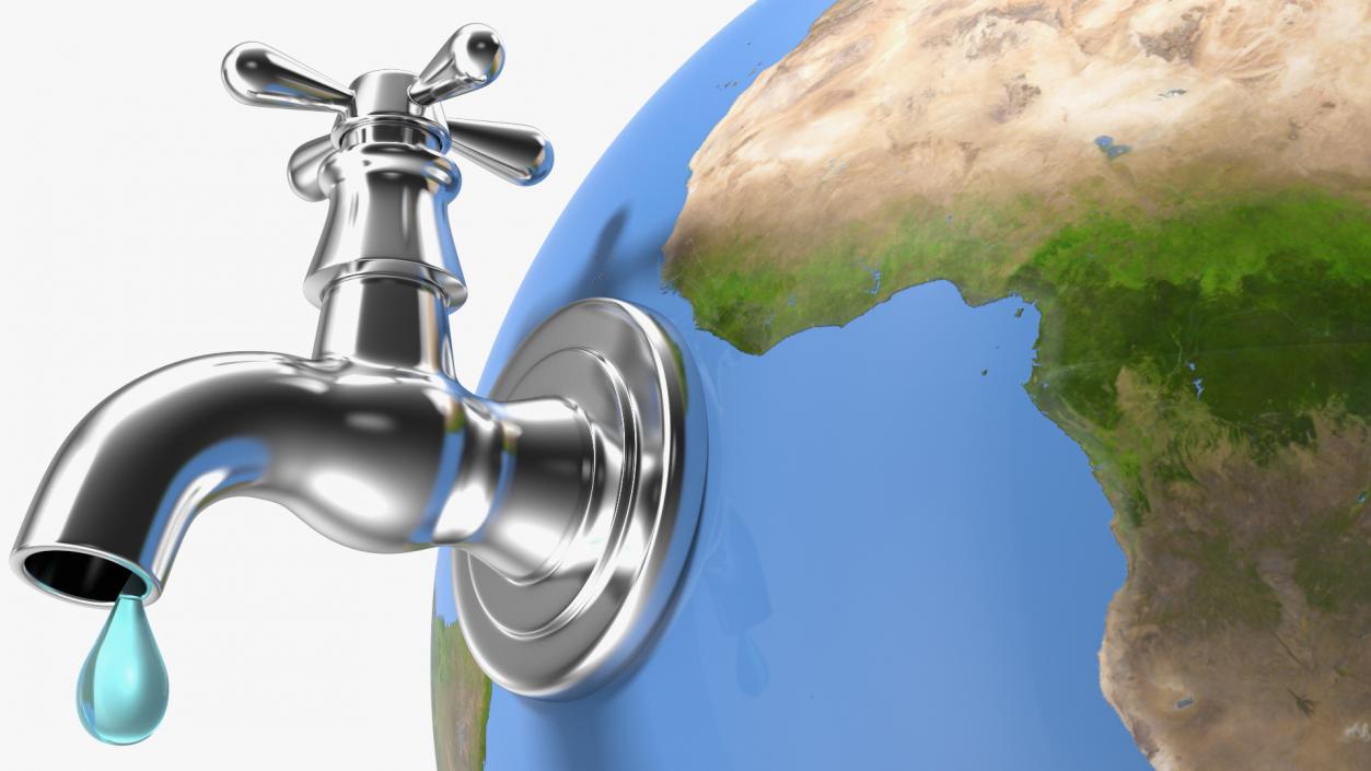 3D Stylized Earth with Faucet