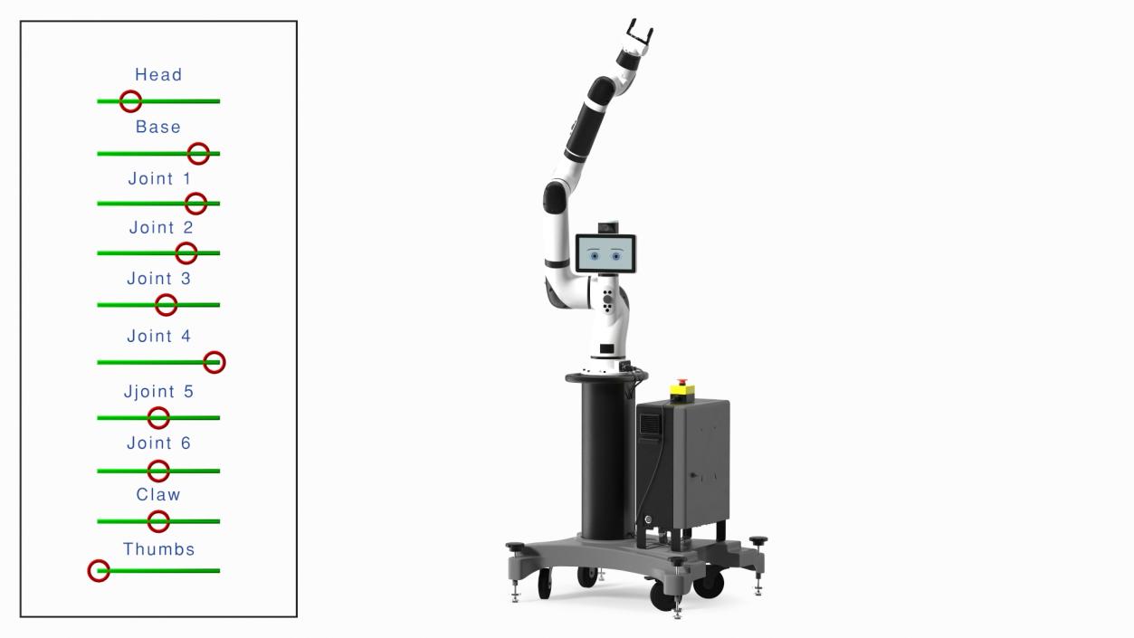 Collaborative Robot with Mobile Pedestal Rigged 3D