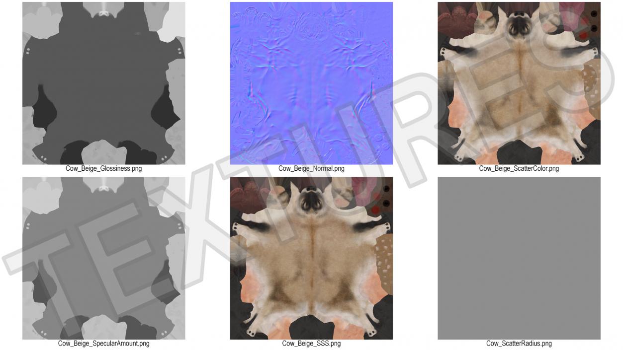 3D model Jersey Dairy Cow Fur