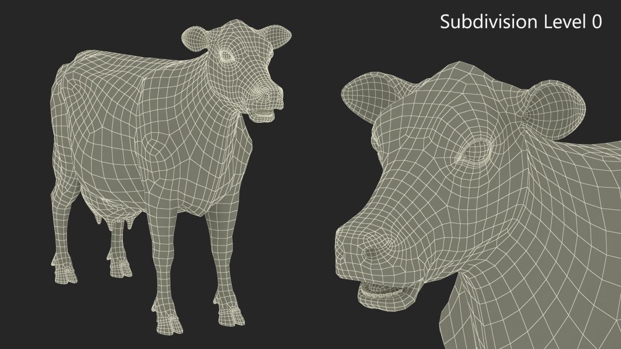 3D model Jersey Dairy Cow Fur