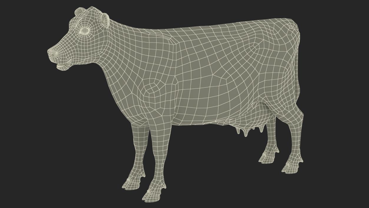 3D model Jersey Dairy Cow Fur